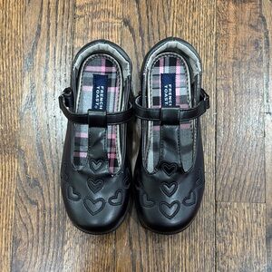 French Toast Black Heart Design girl Dress Shoes